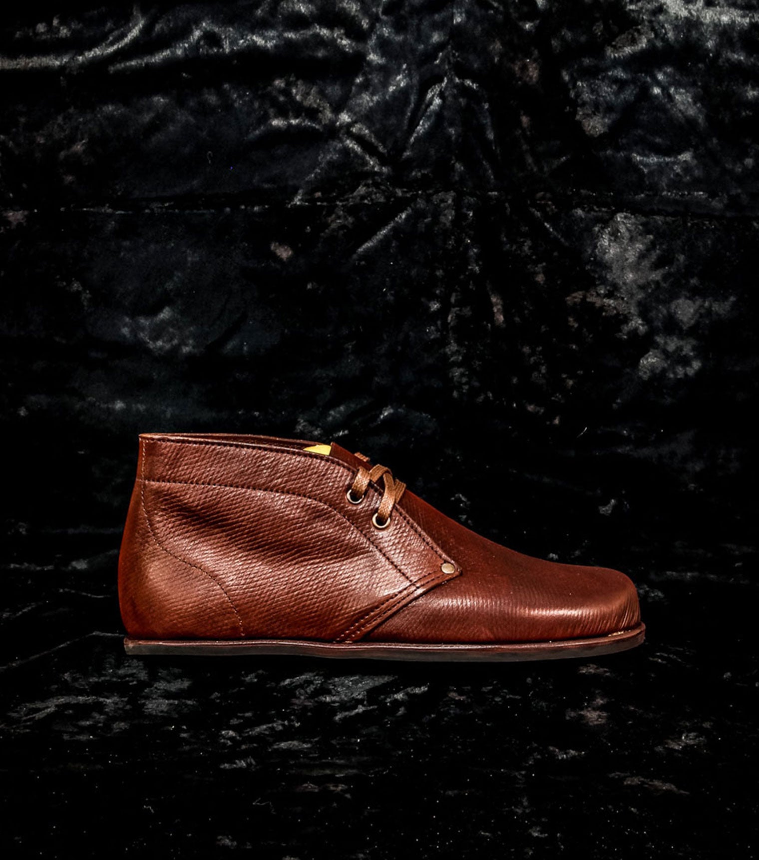 Brown Barefoot Desert Boots in British Baker's Russian Leather