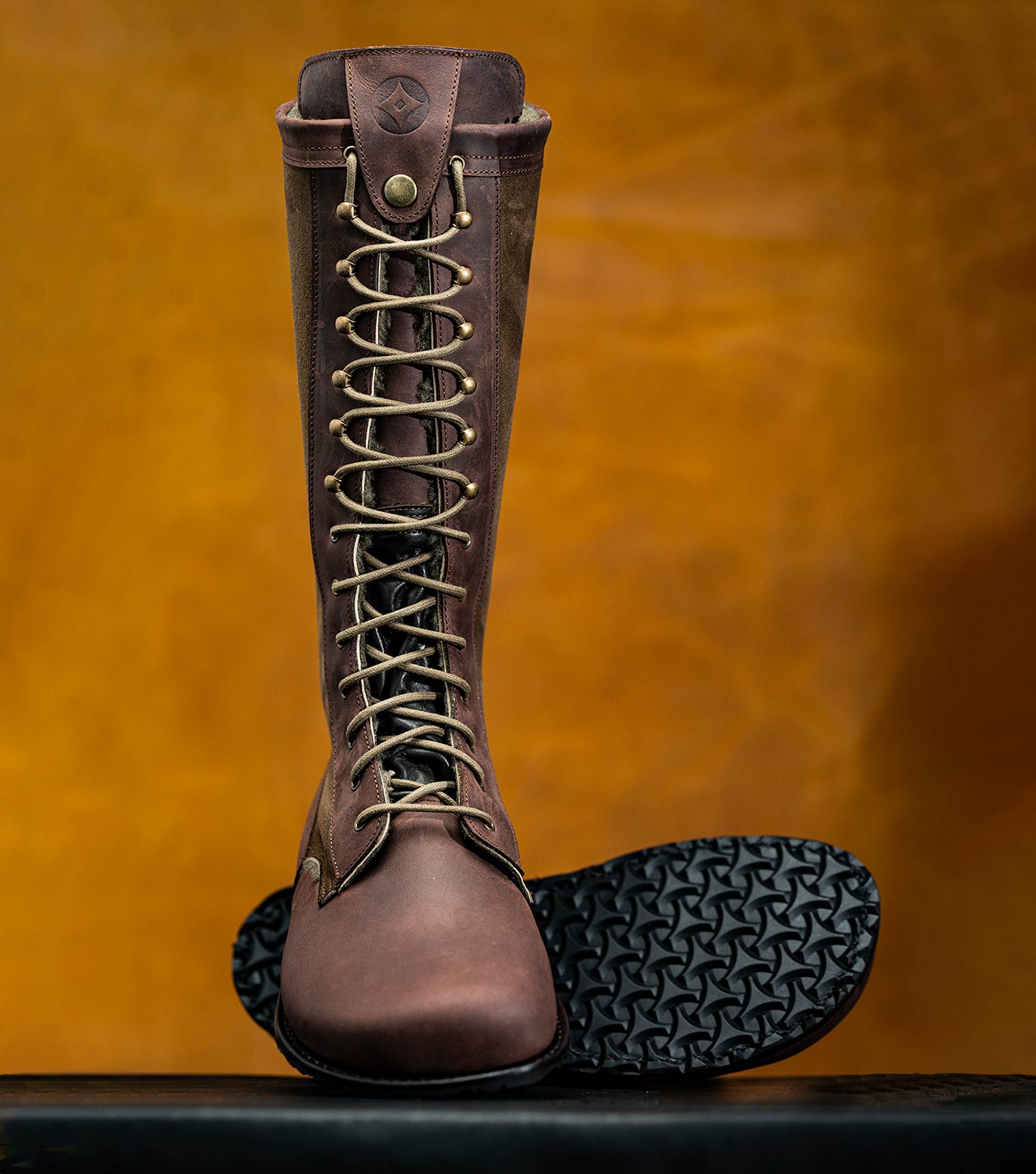 Brown Goodyear Welted Kombat Boots by Gaucho Ninja
