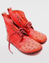 Barefoot Desert Blaster Boots | Red Ostrich leather boots | Off the Shelf | 50% OFF | Size 39 EU