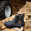 Barefoot Safety Chelsea Boots in Black microfiber Nobuk, CSA F2413-24 certification (pending)
