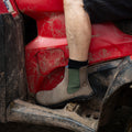 Barefoot Safety Chelsea Boots in light brown microNobuk, built for tough jobs. 