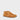 Pair of tan suede barefoot desert boots at three-quarter angle, wide rounded toe box and mustard laces