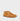 Pair of tan suede barefoot desert boots at three-quarter angle, wide rounded toe box and mustard laces