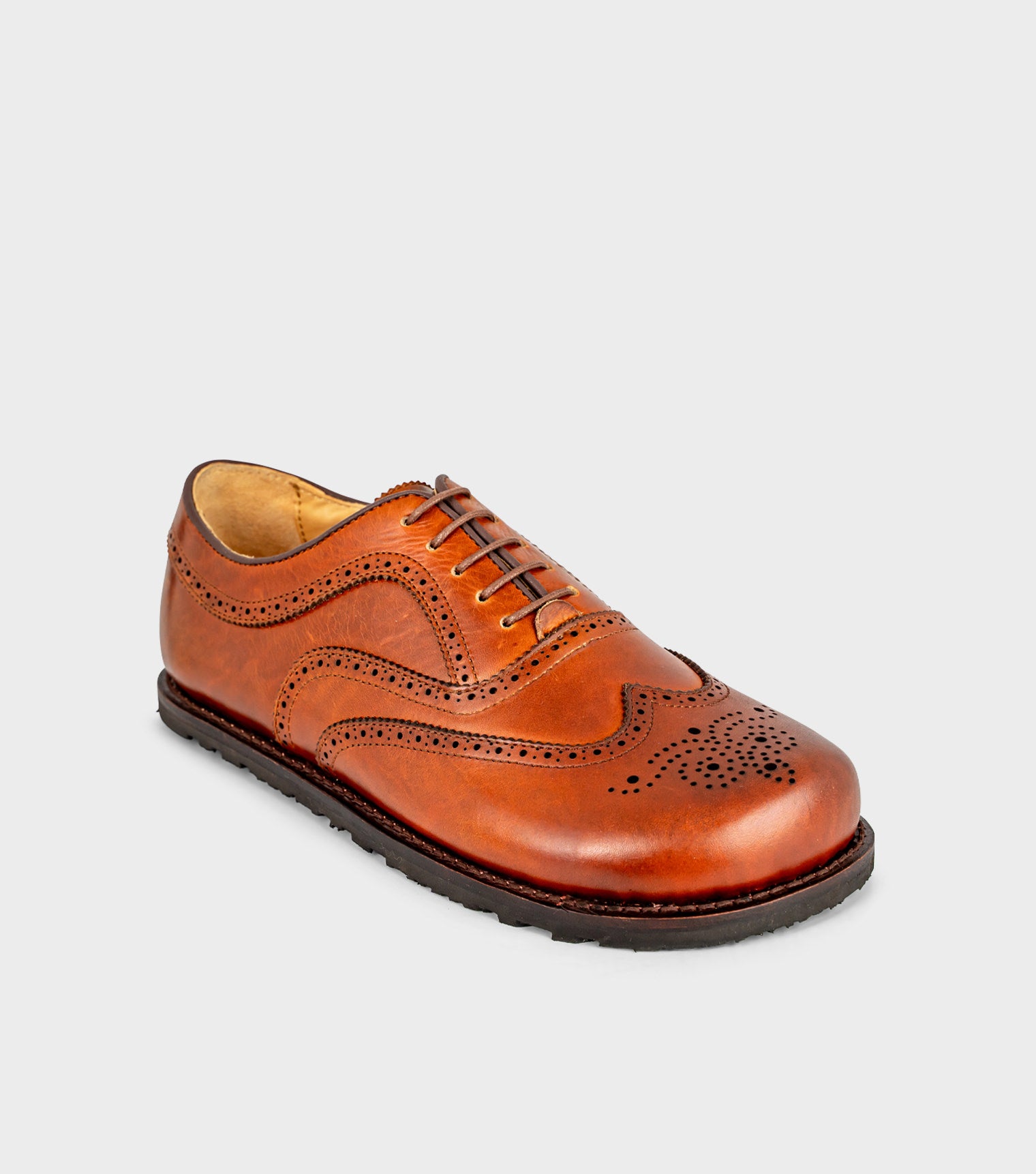 Goodyear Welted Barefoot Brogue Shoes 2.0 Chestnut Brown Xw Goodyear Welted Barefoot Brogue Shoes 2.0 Chestnut Brown Xw