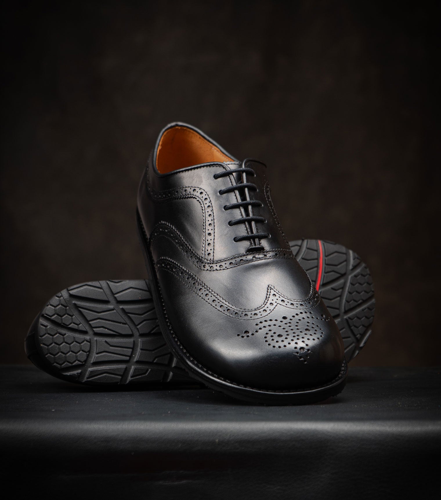 Goodyear Welted Barefoot Oxford Brogue Black Gaucho Ninja