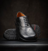 Goodyear Welted Barefoot Shoes Barefoot Brogue in Black Best Barefoot Dress Shoes