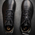 Goodyear Welted Barefoot Chukka Boots in Black by Gaucho Ninja Extra Wide and Wide Barefoot Wear Shoes dress shoes with wide toe box 