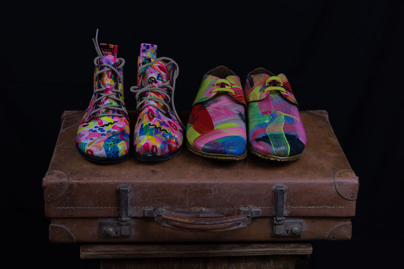 Art on Shoes Barefoot Shoes | Shoe intervention by Artist Matias Serra Delmar