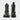 Brunel barefoot engineer boots in distressed black leather, X-Wide – front and back view