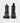 Brunel barefoot engineer boots in distressed black leather, X-Wide – front and back view