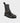 Brunel barefoot engineer boots in distressed black leather, X-Wide – three-quarter front view