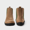 Barefoot Safety Chelsea Boots in rich brown microNobuk, ideal for tough jobs. 