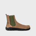 Barefoot Safety Chelsea Boots in rich brown microNobuk, ideal for tough jobs. 