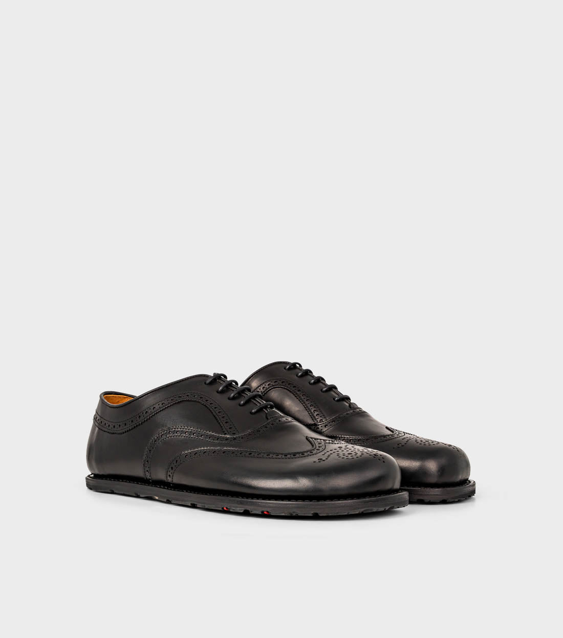 Goodyear Welted Barefoot Oxford Brogue in Black the world's most stylish barefoot dress shoe