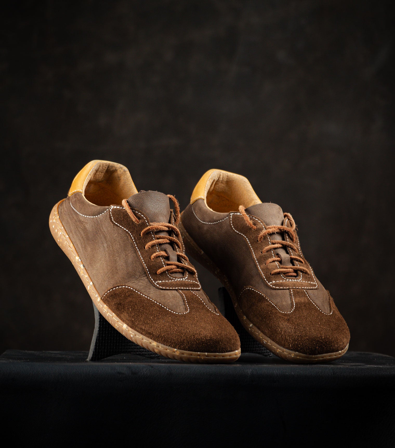 Brown Barefoot Retro Trainers by Gaucho Ninja