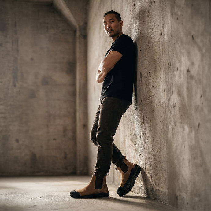 Sneaky Ninjas | Barefoot Safety Chelsea Boots | Pampa Desert Brown