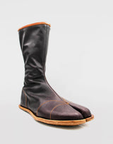 Hattori Hanzō Ninja Jika Tabi Boots | Veg tan leather | Kohaze clasps fastening | Ninja shoes made by a ninja | 30cmTall