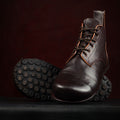 Barefoot Carpenter's Safety Boots in Spanish Artisan Leather from Gaucho Ninja Washed Horse Culatta Chocolate