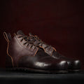 Barefoot Carpenter's Safety Boots in Spanish Artisan Leather from Gaucho Ninja Washed Horse Culatta Chocolate