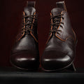 Barefoot Carpenter's Safety Boots in Spanish Artisan Leather from Gaucho Ninja Washed Horse Culatta Chocolate