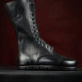 Barefoot Kombat Boots in Spanish Artisan Leathers by Gaucho Ninja Washed Horse Black