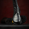 Barefoot Kombat Boots in Spanish Artisan Leathers by Gaucho Ninja Washed Horse Black