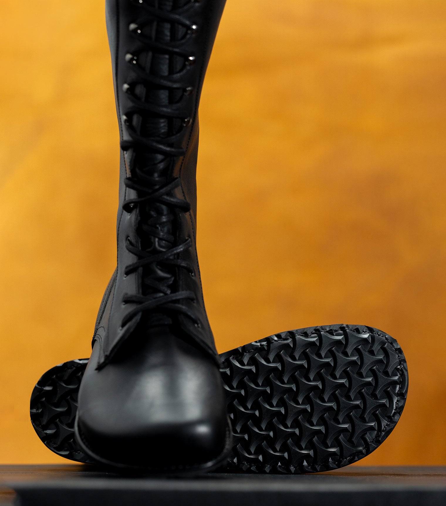 Black Goodyear Welted Barefoot Kombat Boots by Gaucho Ninja