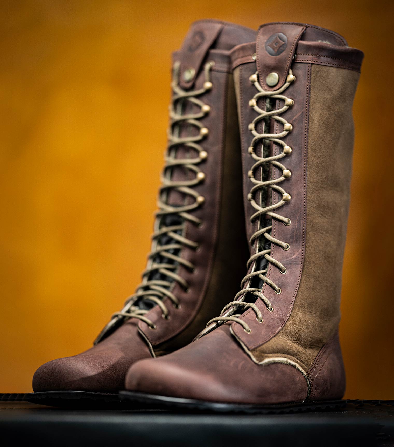 Brown Goodyear Welted Kombat Boots by Gaucho Ninja