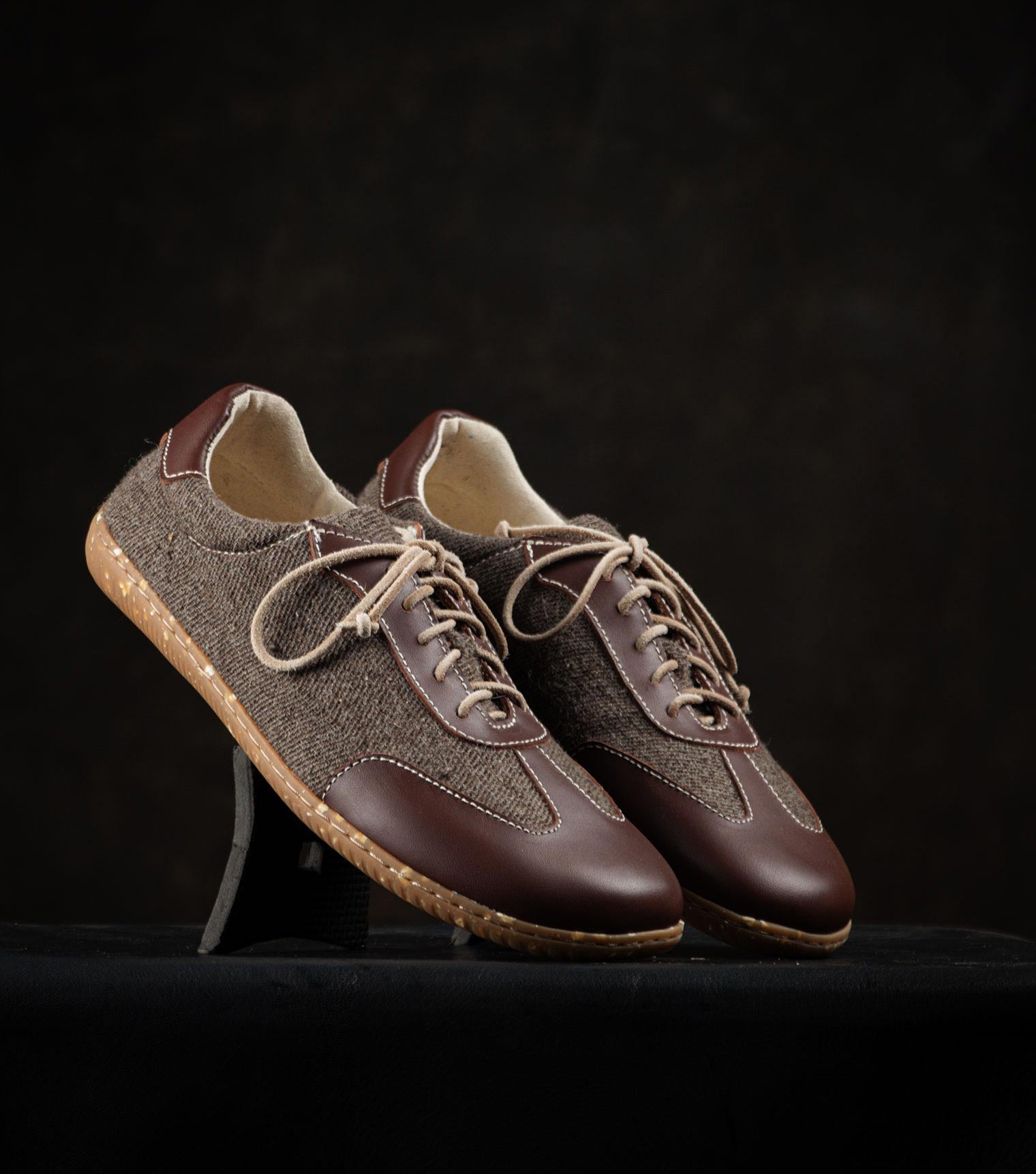 Yak Wool and Leather Barefoot Retro Trainers by Gaucho Ninja