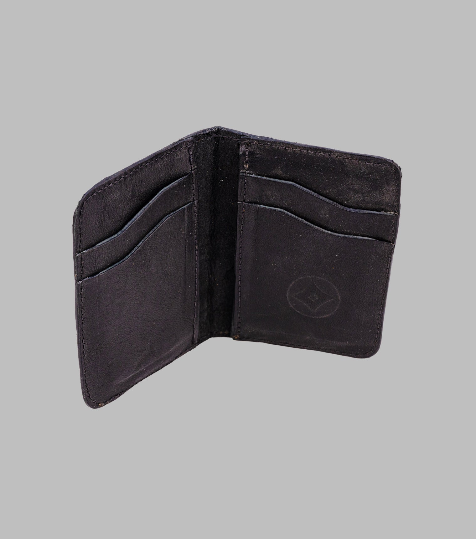 Minimalist Leather Wallet - Washed Black Horse