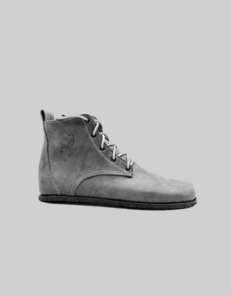 Barefoot Chukka Boots | Distressed Horse Culatta Grey Leather Boots