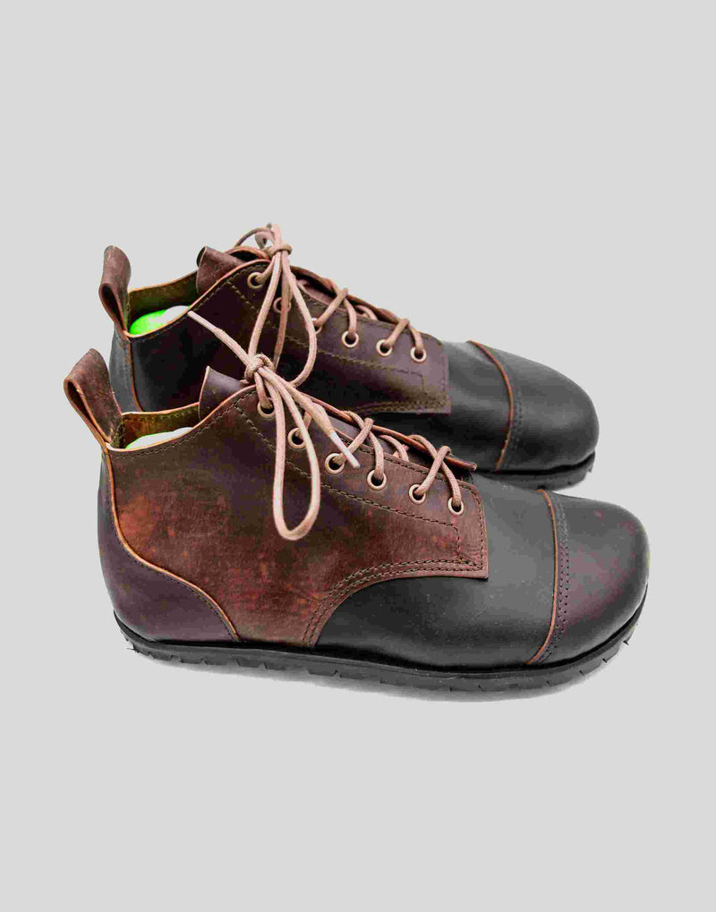 Barefoot Trekking Boots | Chocolate Brown Shell Cordovan Leather | Made to measure | Hiking Barefoot boots | 3D Printed Shoe Lasts