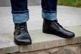 Barefoot Chukka Boots | Black English Oak Bark Tanned 'Bakers Russian' Calf Leather | Dainite British Soles