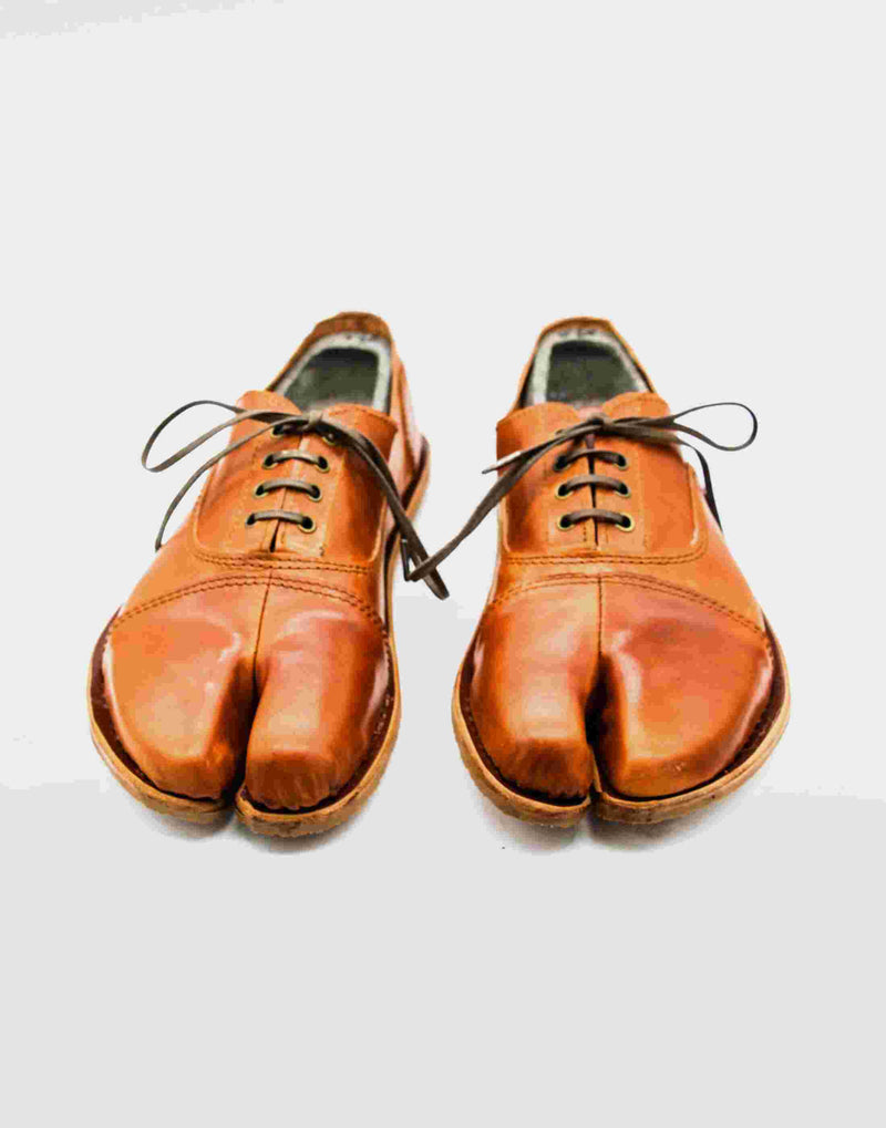 Oxford Tabi | Chestnut Brown Leather | Handmade in England