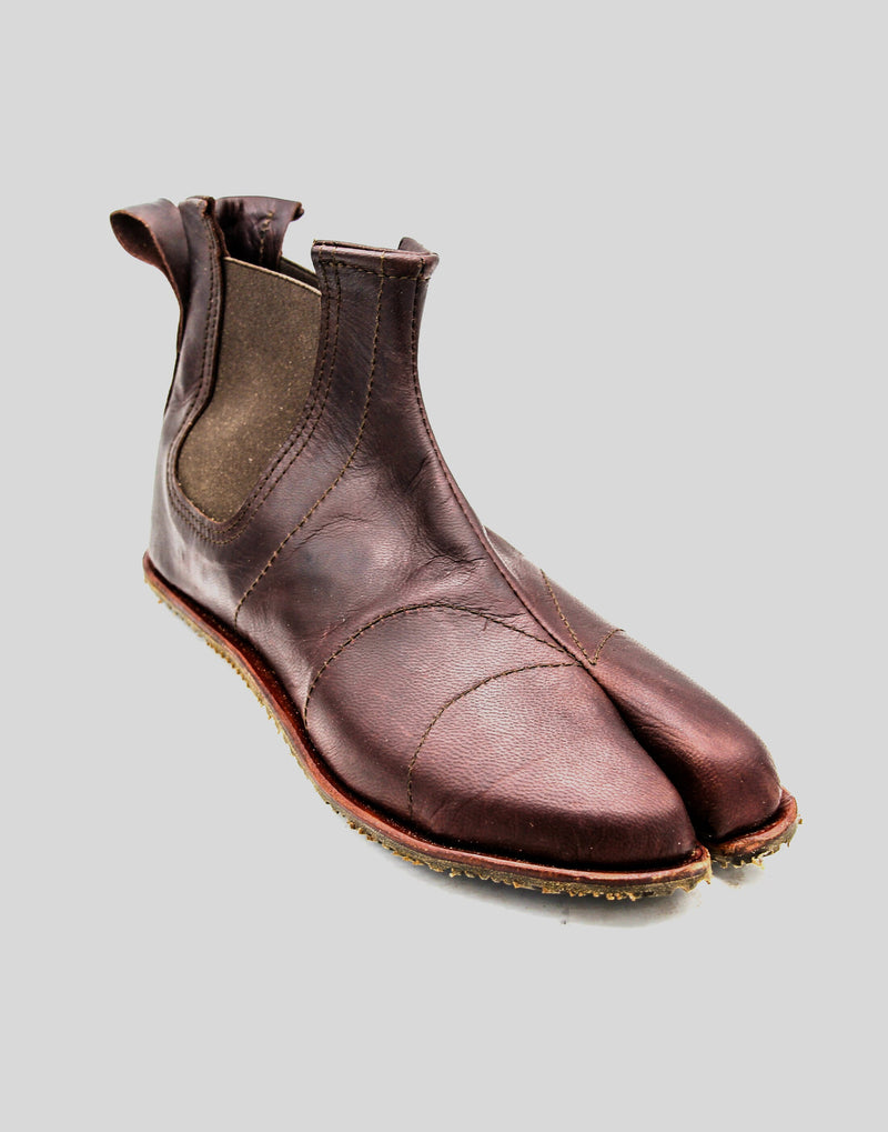 Silent Walker Tabi Boots | Chocolate leather | Chelsea Style Ninja Shoes